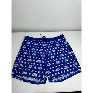 Bud Light Mens Board Shorts Swim Trunks Size 2XL (44-46) BLue White Logo Stars